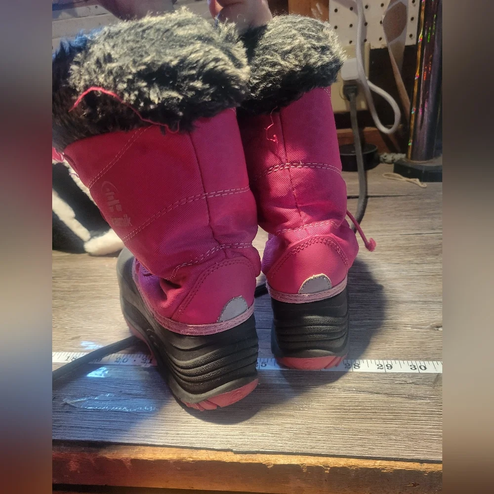 Kamik Youth Kids Pink Snow‎ Boots Faux Fur Trim Size 1